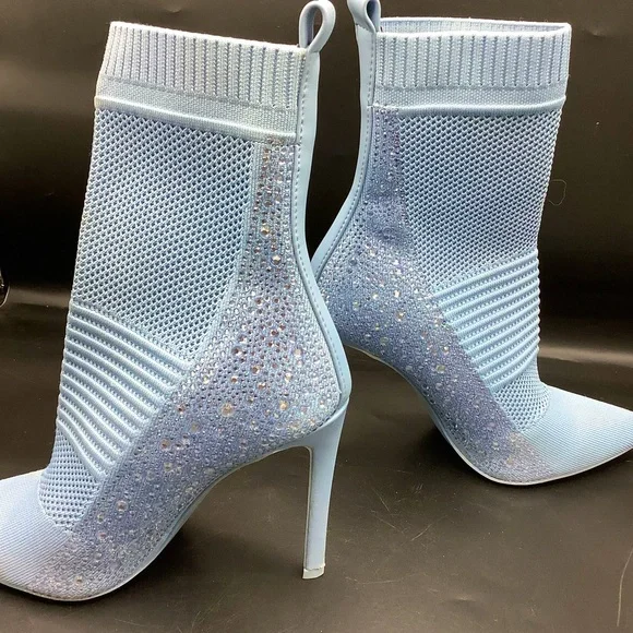 Steve Madden Maxwelle Light Blue Rhinestone Accent Bootie - Picture 4 of 9